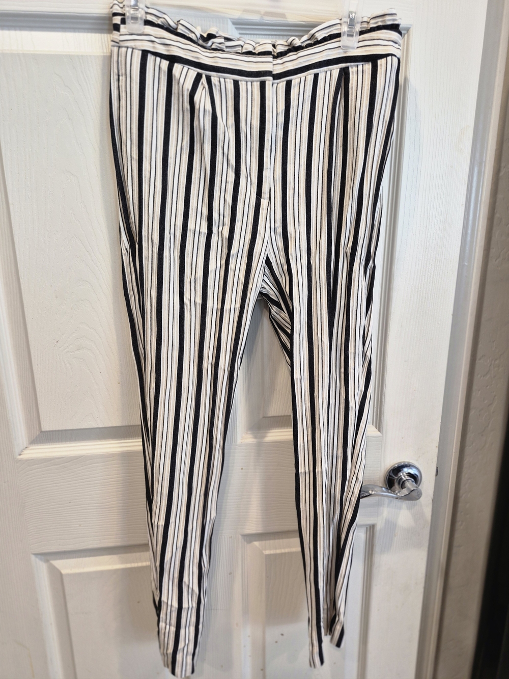5/25 Black & White Vertical Stripe Pants - Slim Fit